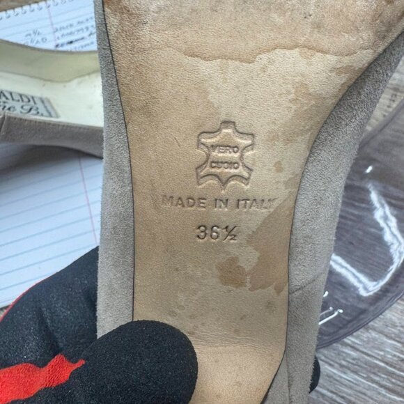 Pancaldi Beige/Black Pointed Toe Heels Women's Size EU 36.5 - Picture 4 of 6